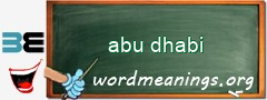 WordMeaning blackboard for abu dhabi